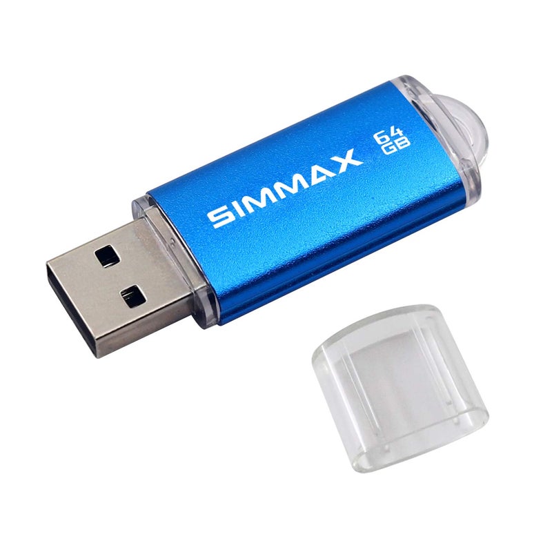 SIMMAX Memory Stick 64GB 3 Pack 64GB USB 2.0 Flash Drives Thumb Drive Pen Drive (64GB Pink Blue Green) - Image 1
